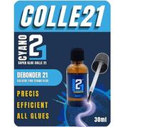 Debonder Colle21 para limpiar Disolvente para cianoacrilato, limpiador para pegamento cianoacrilatos, que elimina manchas y residuos de pegamento de cianoacrilato, frasco de 30 ml