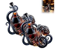 Decantador artístico de vidrio de pulpo 3D, escultura decorativa de tentáculo de mar profundo 350 ml, para decoración náutica de bar en el hogar, hombres amantes de la marina, 2 piezas