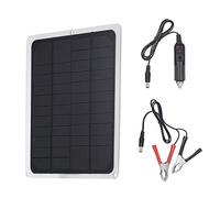 Decdeal Panel solar DC12 V 10 W panel solar con conector USB cargador de coche para batería de 12 V accesorio portátil para exteriores, camping, senderismo, pesca, escalada