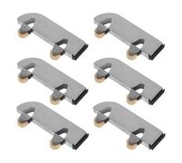 DECHOUS 6 Ruedas para Puertas Corredizas de Vidrio de Acero Inoxidable Alta Capacidad de Carga y Compatibilidad para Armarios y Cocinas Puerta de Vidrio de 5mm