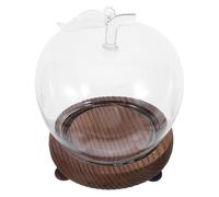 DECHOUS Cúpula de Cristal Decorativa y Montaje Sencillo con Base de Madera Marrón, Protección contra Polvo para Exhibir Figuritas y Decoración en Bodas