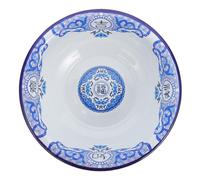 DECHOUS Palangana de Esmalte Color Claro Redonda Retro para Sopa y Cocina | Acero Esmaltado Borde Azul, Diseño Vintage Chino, Superficie Lisa, Uso Mixto para Mezcla y Gatos