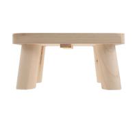 DECHOUS Taburete de Madera Vintage Pequeño y Portátil con Superficie Cómoda y Patas Silenciosas para Oficina y Dormitorio, Diseño Rectangular Rústico Beige