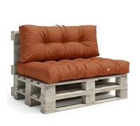 deco arts Cojines Palets 120x80 cm, Set de Asiento y Respaldo Acolchado, Tejido Oxford Impermeable Anti-UV para Exterior, Terracota