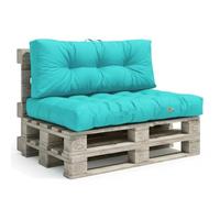 deco arts Cojines Palets 120x80 cm, Set de Asiento y Respaldo Acolchado, Tejido Oxford Impermeable Anti-UV para Exterior, Azul Caribe