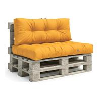 deco arts Cojines Palets 120x80 cm, Set de Asiento y Respaldo Acolchado, Tejido Oxford Impermeable Anti-UV para Exterior, Amarillo Miel