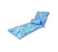 deco arts Colchoneta Tumbona Exterior 195x60x5 cm con Cojín Cervical Incluido - para Jardín, Terraza y Piscina - Estampado Arabesco