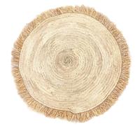 Deco Pared Boho Rattan Beige Hierro 115cm Marroquí Artesanía Para Salón