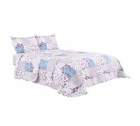 DECOCASA |Colcha Bouti Patchwork Floral | Acolchada Ligera y Transpirable | Incluye 1 o 2 Fundas 50x70cm |OEKO-TEX® Bed 135cm