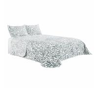 DECOCASA Colcha Bouti Verde Gris Acolchada Ligera con Fundas de Almohada - Primavera Verano - OEKO-TEX® Bed 105cm