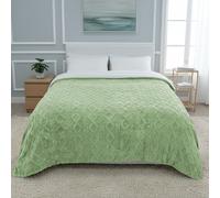 DecoCasa Manta Borreguillo Jacquard Gruesa de Sedalina | Diseño Trenzado Ultrasuave y Cálida para Sofá y Cama en Invierno Green