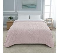DecoCasa Manta Borreguillo Jacquard Gruesa de Sedalina | Diseño Trenzado Ultrasuave y Cálida para Sofá y Cama en Invierno Pink