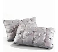 DECODEKO Almohada 75x50 Pack 2, Suave con Buen Soporte, Altura de 22cm, Ideal para un Descanso Profundo, Lavable a Máquina, 100% Poliéster, Gris