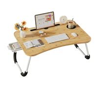 DECODEKO Mesa de cama para portátil, Bandeja para Cama y Sofá Reclinable,Mesa de cama dobrável para copos,ler e escrever no sofá da cama e no chão 60x40x25cm
