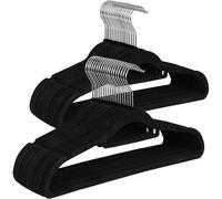 DECODEKO Perchas Ropa Terciopelo Fornor 41 x 22 x 0.5 cm - Pack de Perchas Antideslizantes en Color Negro - Perchas para Ropa y Pantalones - Ahorra Espacio con Nuestras Perchas de Terciopelo