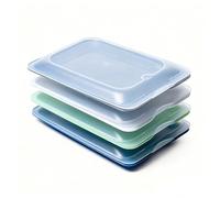 DECODEKO Tupper Embutido Nevera Hermético, Porta Embutidos Fresh Set de 4 Apilable, Libre de BPA Apto Congelador, Microondas, Lavavajillas, 17 x 3.2 x 25cm, Fácil de llevar (Transparente)