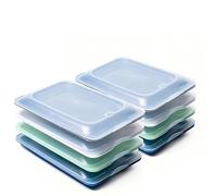 DECODEKO Tupper Embutido Nevera Hermético, Porta Embutidos Fresh Set de 8 Apilable, Libre de BPA Apto Congelador, Microondas, Lavavajillas, 17 x 3.2 x 25.2 cm, Fácil de llevar (8)