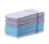 DecoKing 10 Trapos de Cocina 50x70 cm Cinta 100% Algodón Paños para la Vajilla Turquesa Gris Acero Louie