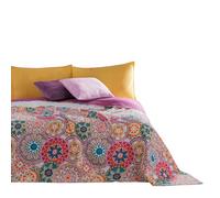 decoking 77160 Colcha Doble Cara, poliéster, lila blanco, poliéster, lila y blanco, 170 x 270 x cm
