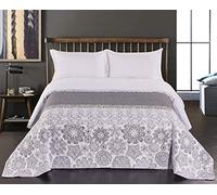 decoking 77207 Colcha Doble Cara, poliéster, gris blanco, poliéster, Multicolor( Gris/Blanco), 170 x 210 cm