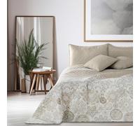 DecoKing Alhambra - Colcha (170 x 270 cm, fácil Cuidado), Color Beige y Blanco