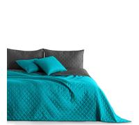 DecoKing Colcha de 170 x 210 cm, Color Turquesa, Grafito Gris, Colcha de Cama por Dos Caras, fácil de Limpiar, Axel
