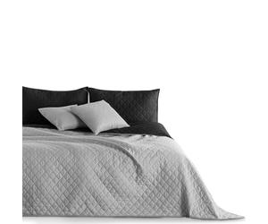DecoKing Colcha Reversible Bicolor Negra Gris Plata Acero Dimensiones 2 plazas matrimonial 240 x 260 cm