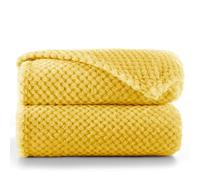 DecoKing Henry Manta de Microfibra 70x150 cm Mantas Polar Extra Suave y Blanda Muy Cómoda Caliente y Ligera Amarillo