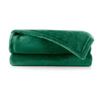 DecoKing Manta Polar de Microfibra 200x220 cm Extra Suave y cálida Monocolor Mic Verde Botella