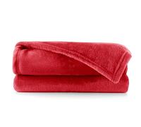 DecoKing Manta Polar de Microfibra 70x150 cm Extra Suave y cálida Monocolor Mic Rojo