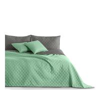DecoKing Menta Acero Gris Colcha Reversible Doble Pespunte Fácil Mint Steel Axel, Poliéster, 170x270 cm