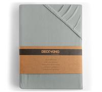 DecoKing Sábana Bajera Ajustable 180x200-200x200 cm 100% Algodón Peinado Jersey Suave Sabana 180x200cm - 200x200cm Acero Amber