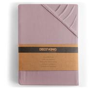 DecoKing Sábana Bajera Ajustable 200x220-220x240 cm 100% Algodón Peinado Jersey Suave Sabana 200x220cm - 220x240cm Brezo Amber