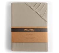 DecoKing Sábana Bajera Ajustable 200x220-220x240 cm 100% Algodón Peinado Jersey Suave Sabana 200x220cm - 220x240cm Capuchino Amber