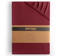 DecoKing Sábana Bajera Ajustable 200x220-220x240 cm 100% Algodón Peinado Jersey Suave Sabana 200x220cm - 220x240cm Cimarrón Amber