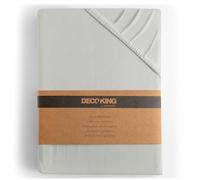 DecoKing Sábana Bajera Ajustable 200x220-220x240 cm 100% Algodón Peinado Jersey Suave Sabana 200x220cm - 220x240cm Plata Amber