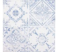 DecoMeister Baldosas Adhesivas 30,5x30,5 cm - Losetas Vinílicas Autoadhesivas para Cocina, Baño - Azulejos PVC Impermeable - Suelo Vinílico Decorativo Grosor 1,2 mm - Patchwork retro, Muestra ½