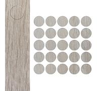DecoMeister Pegatinas para Tornillos 14mm 25 Piezas - Roble Wilton Blanco