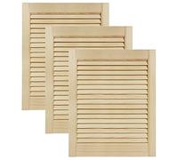 DecoMeister Puertas de Lamas Madera 494x606 mm - Pack de 3 Pino sin tratar