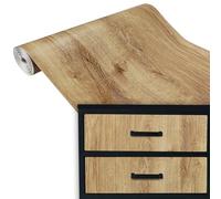 DecoMeister Vinilo Adhesivo para Muebles 90x100 cm - Papel Decorativo con Efecto Madera para Cocina, Armarios y Mesa - Lámina Autoadhesiva de PVC Termoformable e Impermeable - Madera de Roble Ribbec