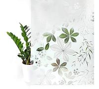 DecoMeister Vinilo Ventanas Estático 67,5x100 cm - Lámina de Privacidad para Cristales - Película Decorativa Fácil de Aplicar en Ventanas y Mamparas de Ducha, Protector Solar UV - Flores