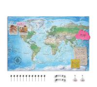 decomonkey Mapa mundi chinchetas político alemán 120x80 cm