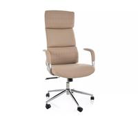 Deconation - Silla de oficina giratoria de piel sintética - Gama Q-03 - Beige