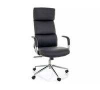 Deconation - Silla de oficina giratoria de piel sintética - Gama Q-03 - Negro