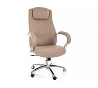 Deconation - Silla de oficina giratoria de piel sintética - Gama Q-07 - Beige