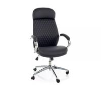 Deconation - Silla de oficina giratoria de piel sintética - Gama Q-09 - Negro