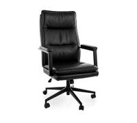 Deconation - Silla de oficina giratoria de piel sintética - Gama Q-091 - Negro