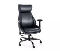 Deconation - Silla de oficina giratoria de piel sintética - Gama Q-092 - Negro