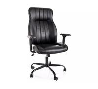 Deconation - Silla de oficina giratoria de piel sintética - Gama Q-093 - Negro