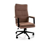 Deconation - Silla de oficina giratoria de tela - Gama Q-091 - Gris pardo - Tela Noelle 33